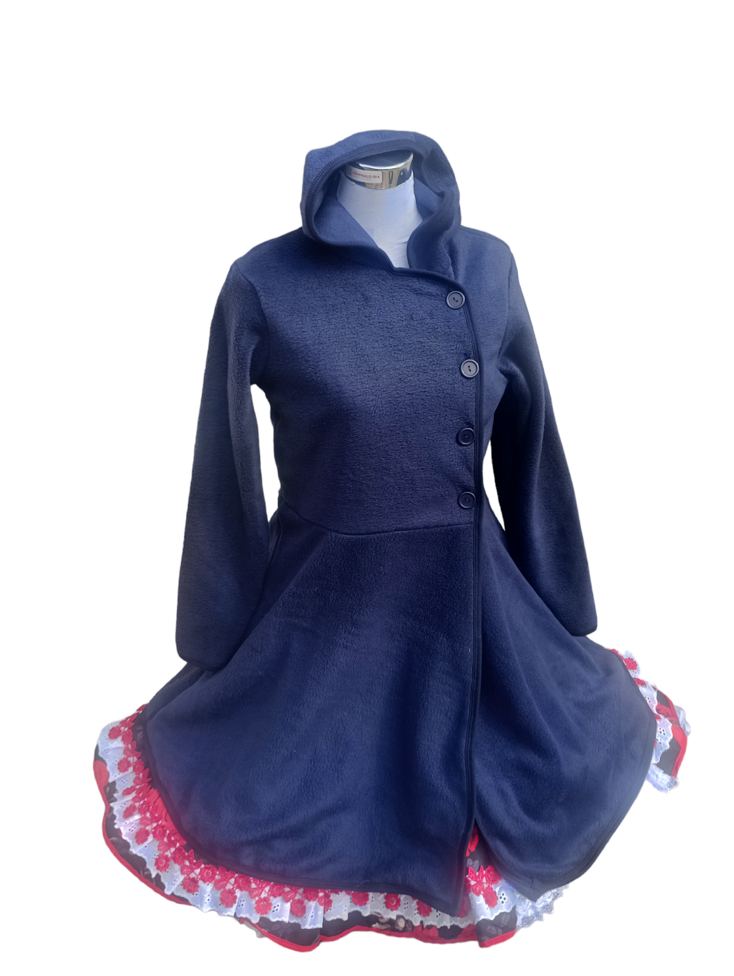 Abrigo Color Azul Oscuro Vestido Huasa Cueca Juvenil Adulto S-M y  L-Xl