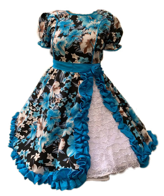 Vestido Huasa Niñas Solo Talla 2 Calipso Huasita Chinita  Oferta
