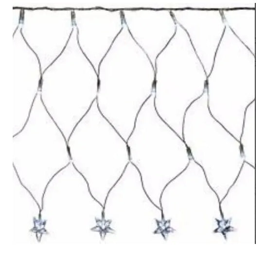 Cascada Malla Led Punta Estrella Cenefa Cubren 8.4 Mts Azul Eventos Navidad Boda