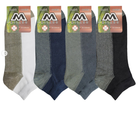 Calcetines Bambu Cobre Hombre Diabetico Sin Costuras 12 Pares