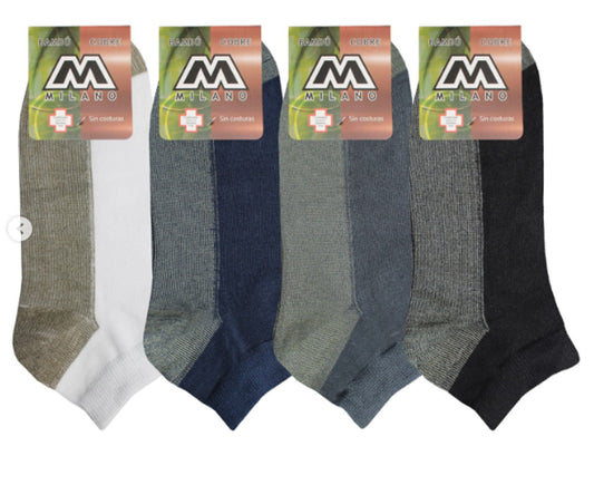 Calcetines Bambu Cobre Hombre Diabetico Sin Costuras 6 Pares.