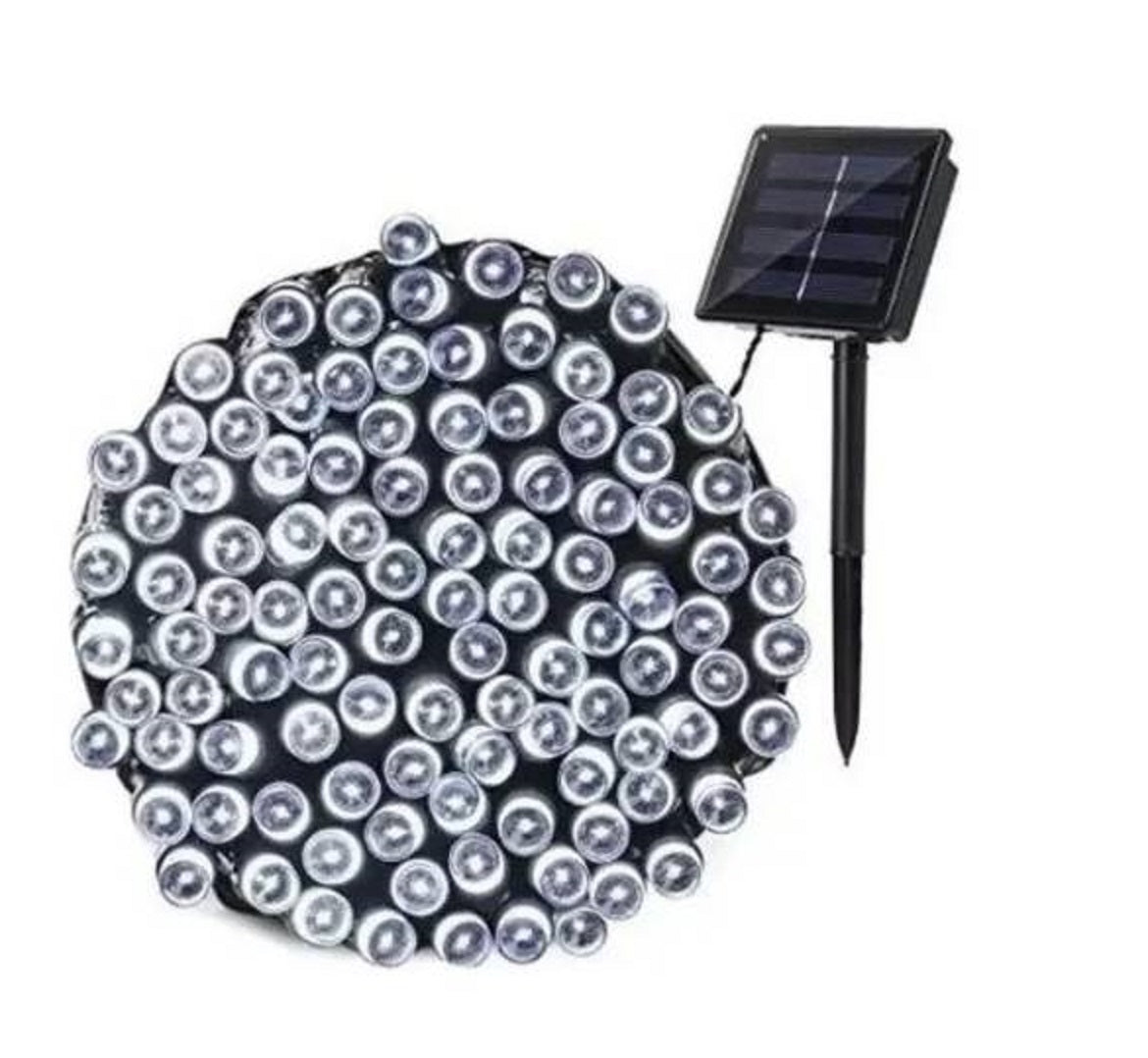 Guirnalda Solar De 200 Luces Led Navidad Decoración Navideña Multicolor, Azul y Blanco Frio