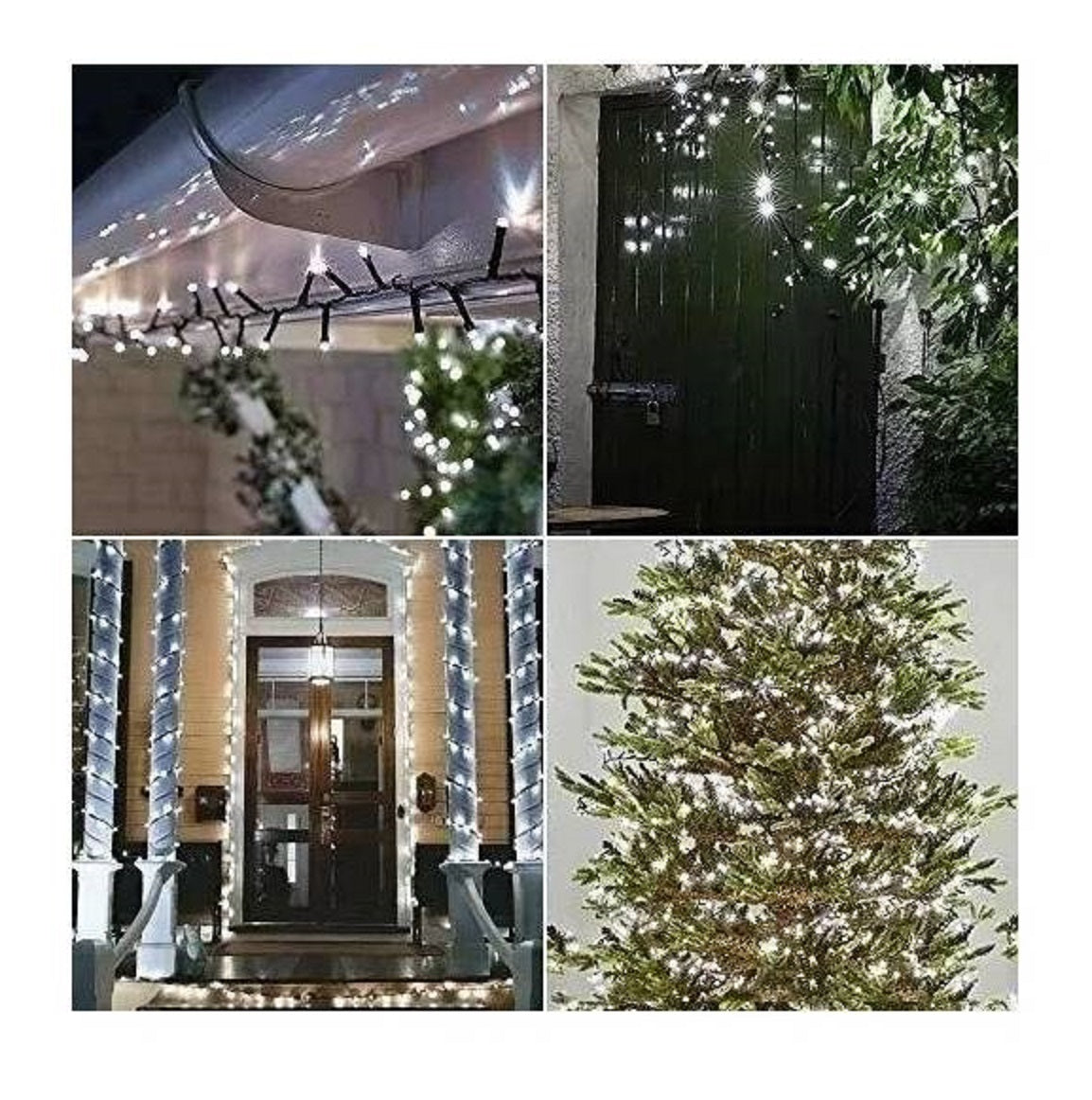 Guirnalda Solar De 200 Luces Led Navidad Decoración Navideña Multicolor, Azul y Blanco Frio