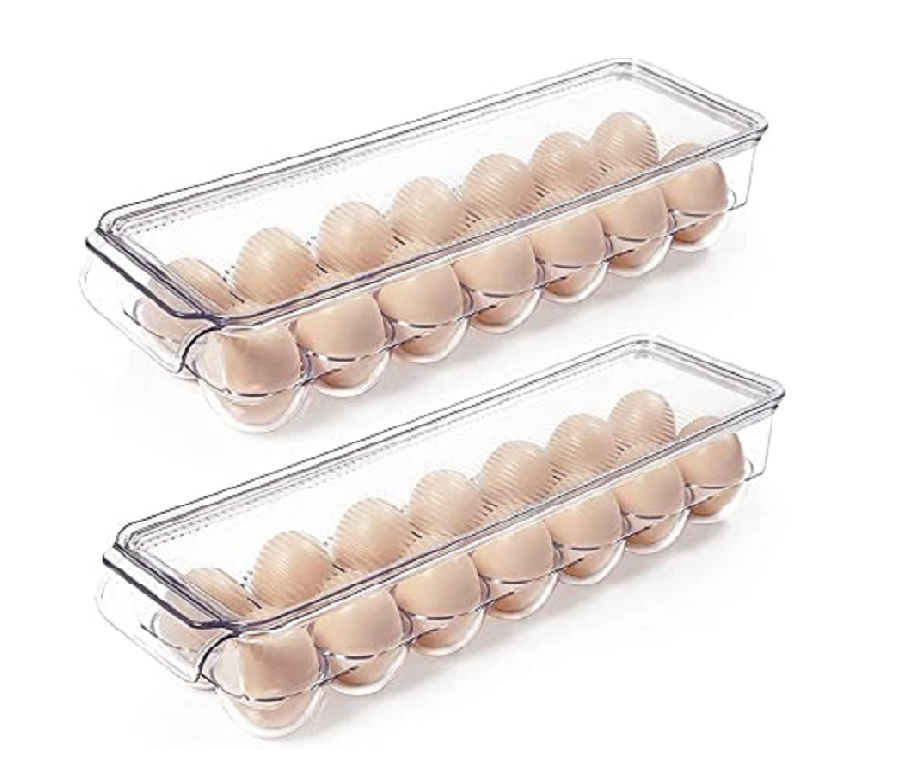Bandeja Porta Huevos Acrilico con Tapa