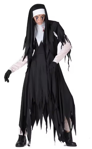 Disfraz Monja Terror Halloween Para Mujer, Negro, Scary