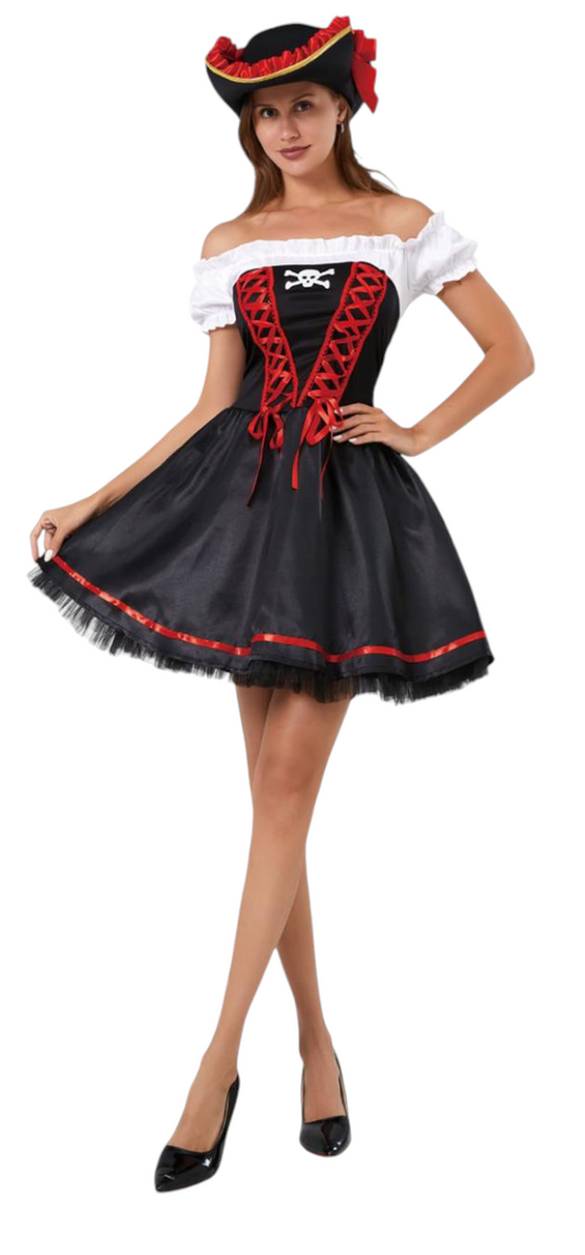 Disfraz Pirata Mujer Juvenil Adulto Tallas S a XL, Halloween, Eventos Fiestas, Cosplay
